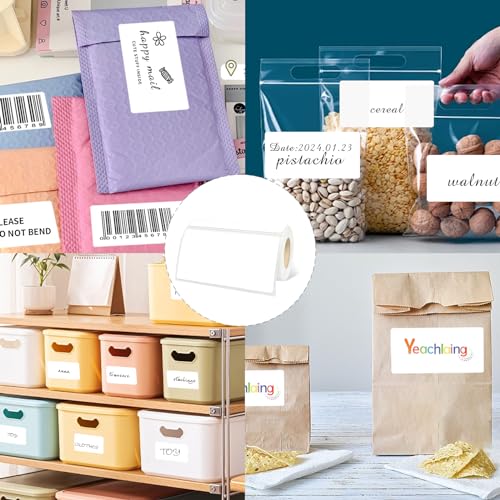 2×4 Inch White Removable Thermal Labels,Waterproof Thermal Label,250 Sheets per Roll with Perforated Lines - color: White, size: 2×4 inch