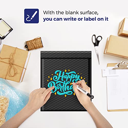 Fuxury Bubble Mailers 8.5x12" Padded Envelopes 25Pack Usable Size 8.5x11 - color: Black, size: 8.5x12" 25PC