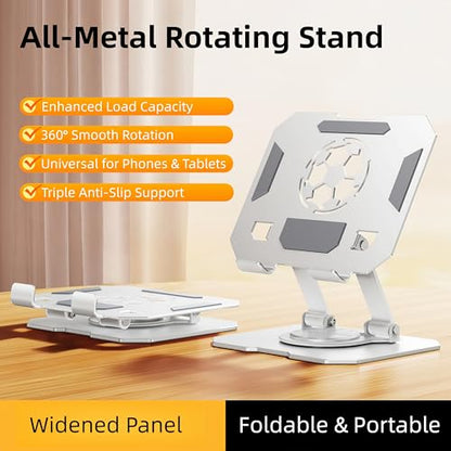 360° Rotatable Metal Tablet Stand(Backboard Soccer Cutout Design), Adjustable Folding Desktop Stand for iPad/iPhone/Switch, Universal Use for Office/Movie/Studying/Drawing/Gaming, Silver - color: World Cup Stand - White