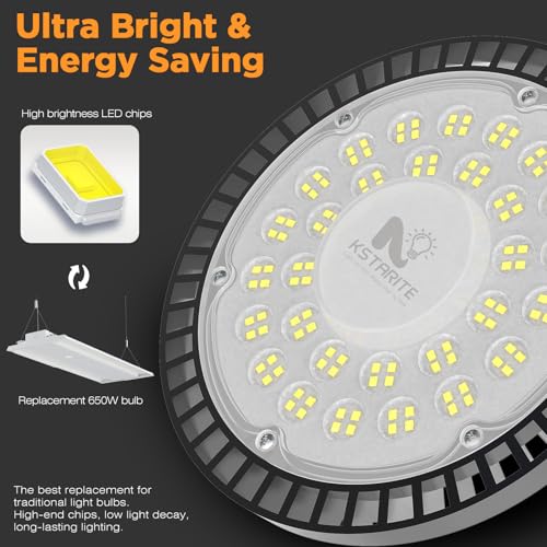 160W UFO High Bay LED Shop Lights, 6 Pack 25000LM Garage Lights - size: 160-6PACK