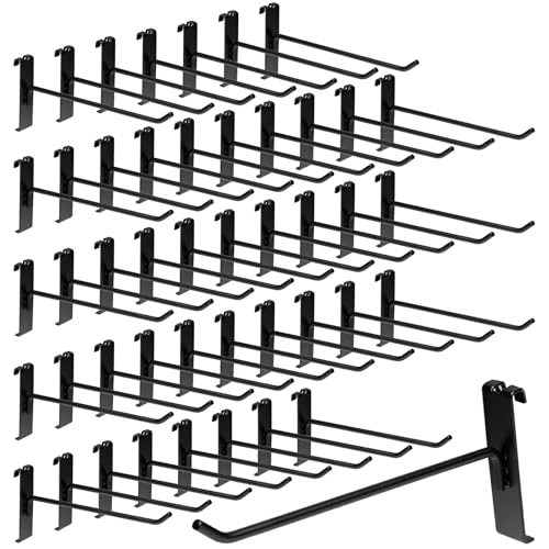 60 Pack Grid Wall Display Hooks, Metal Gridwall Accessories for Retail Stores, Trade Shows, Art and Craft Displays (Black, 8 Inch) - color: Black, size: 8 Inch