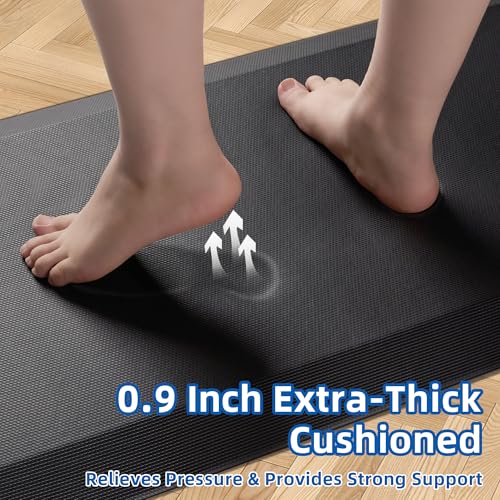 Tyrot Extra Thick Anti Fatigue Mat for Kitchen Floor, 20x39, Black - color: Black, size: 39"L x 20"W x 0.9"Th