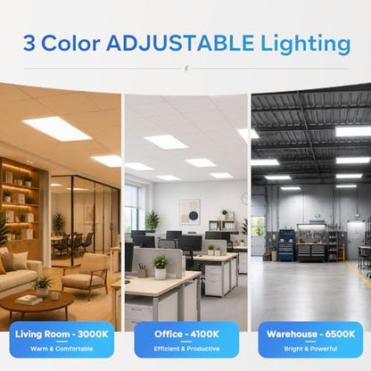LVWIT 6 Pack 2x4 LED Flat Panel Light, 7200LM, 40/50/60W, 0-10V