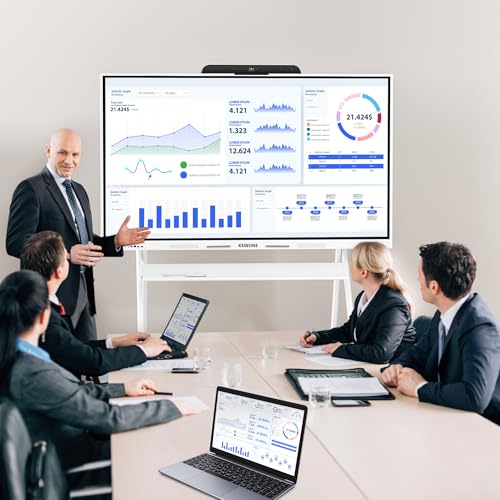 Smart Board for Classroom, 65" 8+128 GB Interactive Smartboard Built-in Android OS & Open App Ecosystem - 4K Touchscreen Electronic Digital Whiteboard for Home Office School Studio - size: 65” Android