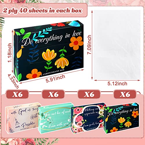 Yinder 24 Pcs Small Tissue Cube Box 960 Sheets for Classroom, Religious - style: Religious