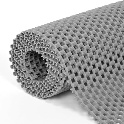 3 x 16.4ft PVC Non Slip Drainage Mat Pool Mats Splash Matting Mesh Hollow Roll Commercial Floor Mat Wet Area Safety Mat for Outdoor Indoor Restaurant Kitchen Bathroom Garage Patio, Grey - size: 3x16.4ft