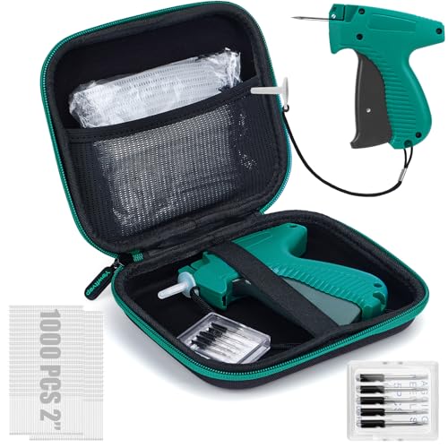 Tagging Gun for Clothing with Case, Standard Retail Price Tag Attacher Gun Kit for Clothes Labeler with 6 Needles, 1000pcs 2" Fasteners for Store Warehouse Consignment Yard Sale(Not Mini Stitch Gun)