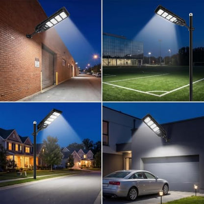 LANGY 2PACK Solar Street Lights Outdoor Lamp 200000 lumens with Remote Control,Dusk to Dawn Motion Sensor,IP66 Waterproof Solar Powered Outdoor Lamp for Parking Lots,Yard,Barn Basketball Court - size: 2PACK 200000LM