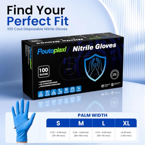 Nitrile Disposable Gloves 5 Mil, Medium, 100 Count - color: Blue, size: Medium