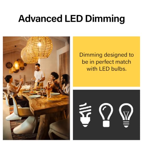Legrand Radiant 150W LED Dimmer Light Switch 3-Way Rocker Ivory 1 Pack - color: Ivory