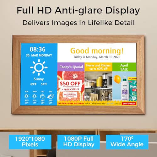 Sungale 21.5" Commercial Digital Signage, Desktop and Wall-Hanging, Auto Rotate in Landscape and Portrait Mode, HD IPS LCD Screen, Remote Content Management Anytime Anywhere