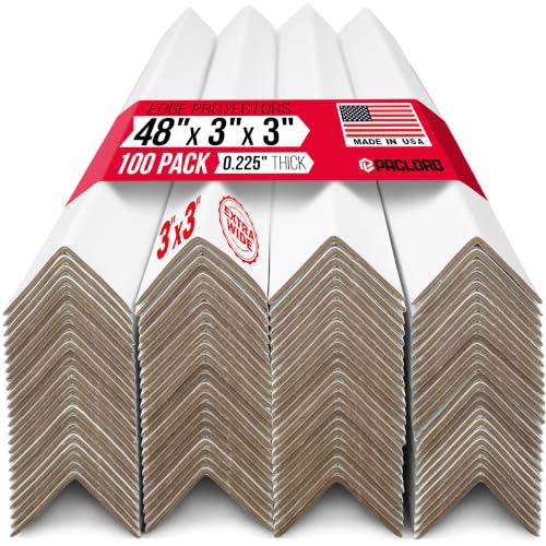 Extra-Wide 48" x 3" x 3" Reinforced Cardboard Edge Protectors - color: Thickness: 0.225", size: Pack of 100