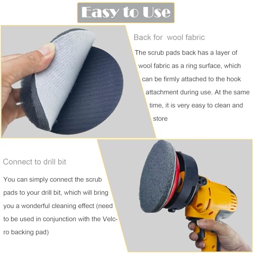 Tonmp 10 Pack 5 Inch 800 Grits Multipurpose Scrubber Scouring Pads Hoop and Loop Flocking Scuff Pads -Scuff Pads Conditioning Discs Polishing Pad for Furniture Automotive Cleaning, Rust Removal - style: 800 Grit