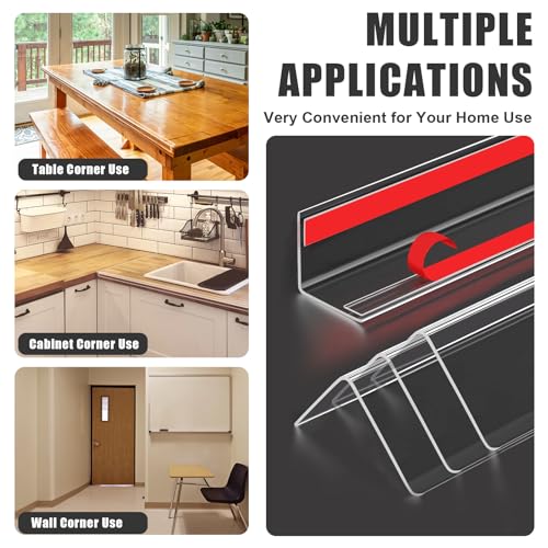 4 PCS Self-Adhesive Plastic Wall Corner Protectors for Wall,Door,Tables