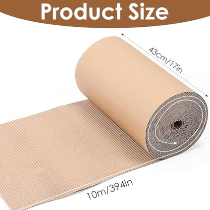 17 x 394 Inch Corrugated Cardboard Roll, Corrugated Paper Single Face - size: 17 x 394 Inch