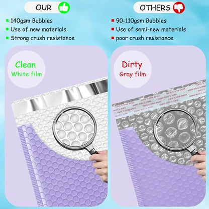 Thank You Bubble Mailers 6x10'' 25 Pack, Self Sealing Padded Envelopes, Strong Adhesion Bubble Envelopes, Waterproof Mailing Envelopes, Cushioning Shipping Envelopes - Purple - color: Thank You Purple, size: 6x10" 25Pcs