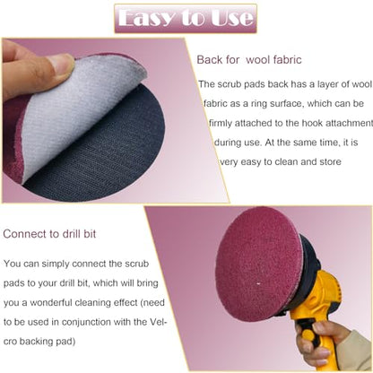Tonmp 10 PCS 5 Inch 400 Grits Multipurpose Scrubber Scouring Pads Flocking Scuff Pads -Hoop and Loop Scuff Pads Conditioning Discs Polishing Pad for Furniture Automotive Cleaning, Rust Removal - style: 400 Grit