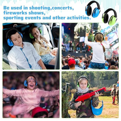 Amylove 12 Pcs Kids Noise Cancelling Headphones Ear Muffs Fresh Style (Pack of 2) - size: Universal Fit (kids & Adults) (Pack of 2), style: Fresh Style