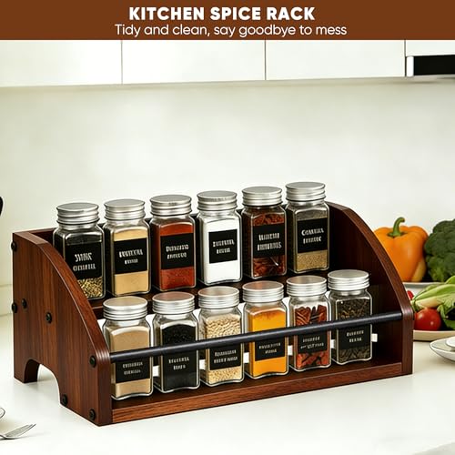Rustic Wooden Countertop Organizer - color: 2-tier Brown