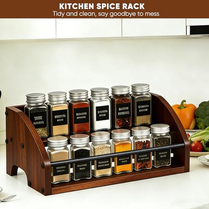 Rustic Wooden Countertop Organizer - color: 2-tier Brown