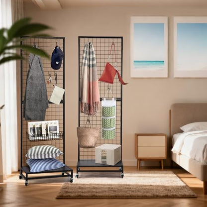 NectaCol Grid Wall Panels, 2'x 6' Gridwall Panel Display Stand with Baseplate, Black Wire Grid Wall Display Rack, Grid Panels for Display, Retail Display Stand - 1 Pack - size: 1 Pack