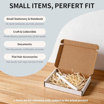 Fishat 7" x 5" x 1" White Corrugated Cardboard Shipping Boxes Set of 25 - size: 7" x 5" x 1"