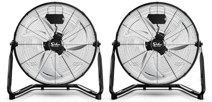 Simple Deluxe Comfort Zone Cradle Floor Fan, 12 Inch 3-Speed High Velocity, 230 Degree Adjustable Tilt, All-Metal, Carry Handle, Rubber Feet,Ideal for Home, Bedroom & Office, Black, 2 Pack - size: 12 Inch, style: 2 Pack