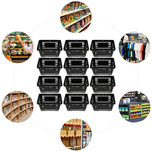 Shopping Basket 12-Pack 21L Black PP Durable Storage