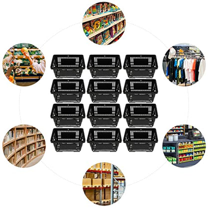 Shopping Basket 12-Pack 21L Black PP Durable Storage