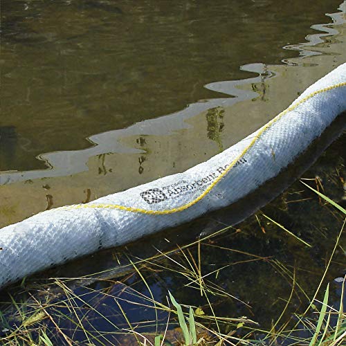 PIG Oil Boom - Oil-Only Absorbent Boom - 8 Pack - 3" x 10' Boom - Absorbs up to 2 gallons per Boom - BOM406 - size: 3" x 10'