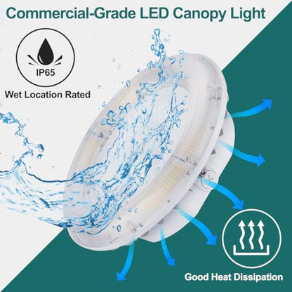 kadision 100W LED Round Canopy Light, 3-Level Selectable Wattage and CCT