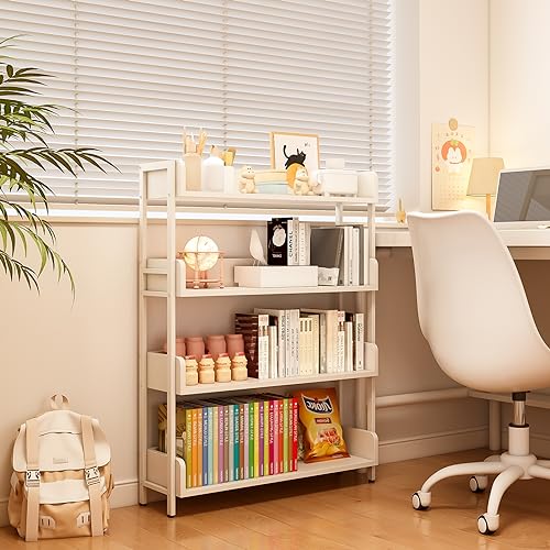 OSCHF Wide Open Shelf Bookcase, 4-Tier, Warm White - color: White, size: 4-Tier