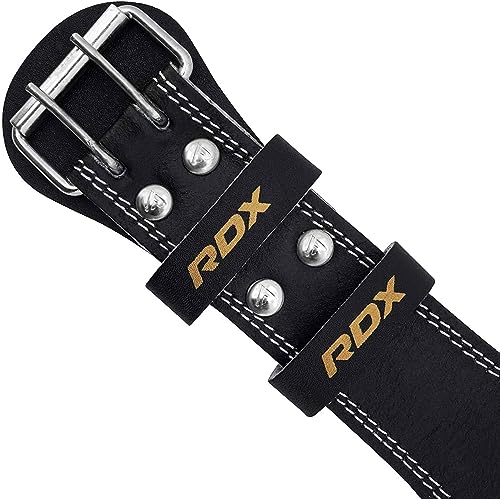 RDX Weight Lifting Belt Gym Exercise Workout, 6 inch Leather Padded Lumbar Back Support Men Women, 10 Adjustable Holes, Powerlifting Bodybuilding Deadlift, Squat Fitness Strength Training Equipment - size: 2XL Fits 37 to 43 Inches