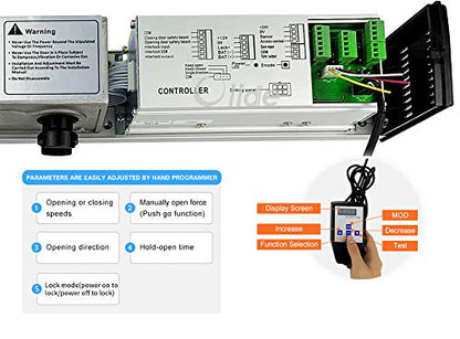 Olideauto Automatic Wireless Handicap Door Opener Swing Opening Frameless Glass Door Operator with 2pcs Wireless&Wired 2-in-1 Handicap Push Buttons