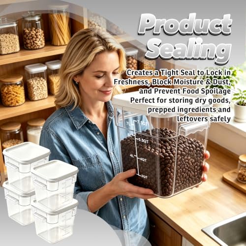 4 Pack 8QT Commercial Clear Food Storage Containers with Lid, NSF - color: White, size: 8Qt-4 Pack
