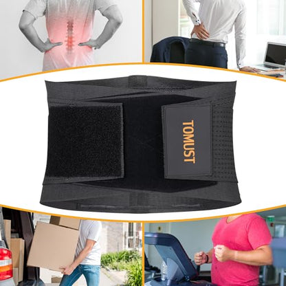 Back Brace Lumbar Support Belt with Support Stays and Straps, M - size: Medium