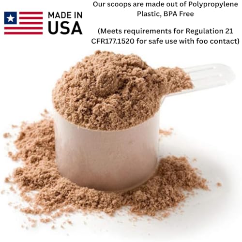 5cc Long Handle Measuring Scoop (1 Teaspoon / 5mL) - Heavy-Duty Plastic Spoon for Powders, Pre-Workout, Supplements, and Spices, 3-Pack