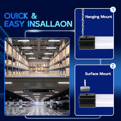 hykolity 4FT LED Shop Light, 42W [250W Equivalent],4400LM,5000K Daylight - color: Black
