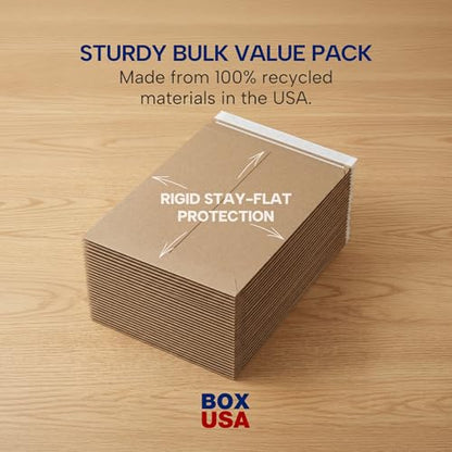Tape Logic 6 x 6' Stayflats Brand Rigid Flat Mailers, Kraft (Pack of 200) Photo Document Mailers, Peel & Seal Closure, Tear Strip Easy Opening. - size: 6" x 6"
