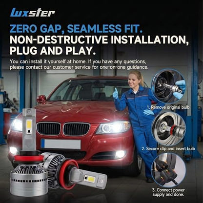 LUXSTER 9006 HB4 Dracarys 100000lm Dual Power LED Bulbs 6000K (2 Pack) - size: 9006/HB4