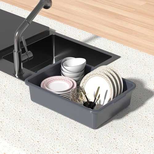 8 L Small Commercial Bus Tub, Plastic Wash Pan Basin, 5 Packs - size: 8 L without Lid