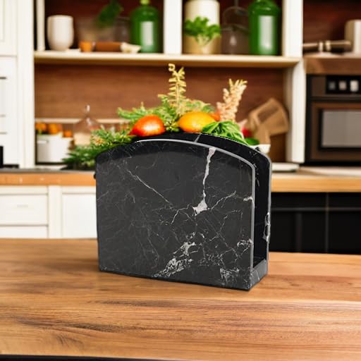 Radicaln Marble Napkin Holder for Table 6.5" Paper Napkin Dispenser Stand - color: Black