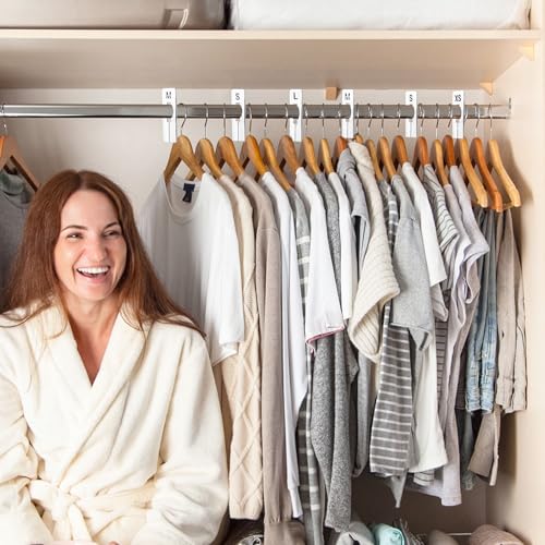tutata 40 PCS Closet Dividers, Closet Rack Dividers Hangers, 8 Sizes, White