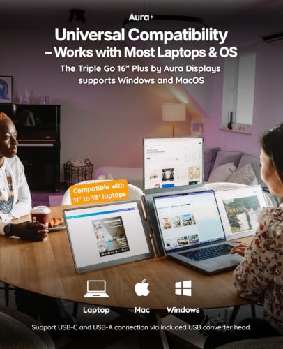 Triple Go 16" Plus | Portable Monitor Extender - size: 3x 16" Full HD+