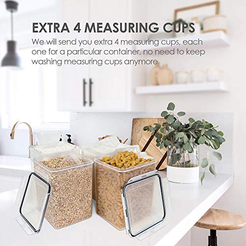 Vtopmart 5.2L Flour Sugar Storage Containers, 4 PCS, Black - color: Black, size: 5.2L