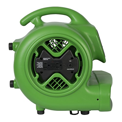 XPOWER X-600A Pro 1/3 HP 2400 CFM Centrifugal Air Mover, Carpet Dryer, Floor Fan, Blower, Daisy Chain, for Water Damage Restoration, Janitorial, Plumbing, Home Use, Green - color: Green, style: Pro X-600A