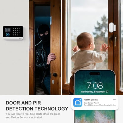 PGST A105F Alarm System for Home Security with Door Sensors,App Alerts