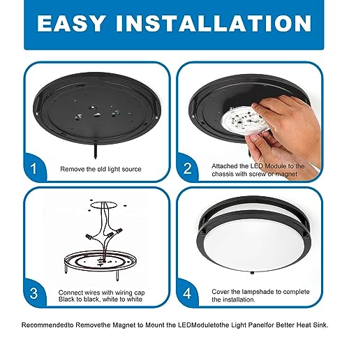 2 Pack LED Ceiling Fan Light Replacement Kit, Retrofit for Ceiling Lights, 15W 120V 5000K CRI90, Dimmable Engine for Pendant, Lantern