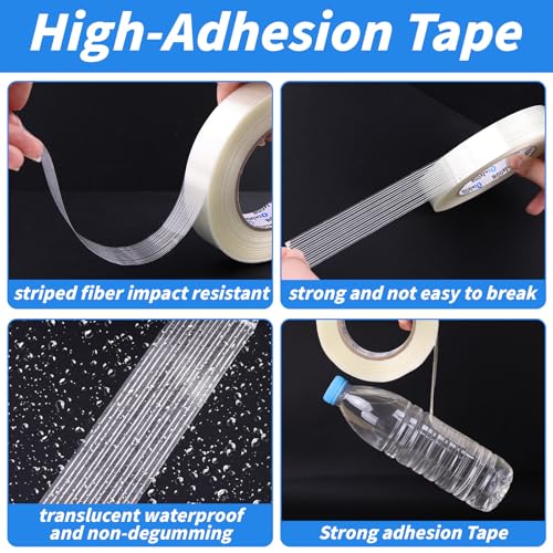 Oleitodh 32 Rolls Strapping Tape 1 Inch x 60 Yards 5.5 Mil Fiberglass Tape - size: 1in x 60Yds