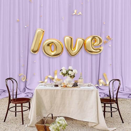 MEETSKY Purple Backdrop Curtains,Wedding Backdrop Drapes,5ft x 7ft,2 Panels - color: Light Purple, size: 60"W x 84"L (Pack of 2)